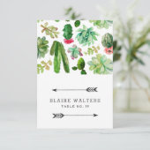 Woestijn Vetplant Bruiloft Plaatskaarten (Staand voorkant)