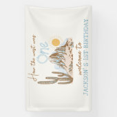 woestijn Western 1e Verjaardag Welkom Banner (Verticaal)