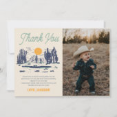  Woestijn Western Wild West Verjaardag Bedankkaart (Voorkant)