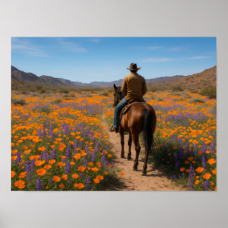 Woestijn Wilde Bloemen Wenskaart - Lente Westers Poster