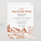 Woestijn Wildest een in het Westen 1e verjaardag Kaart (Voorkant / Achterkant)