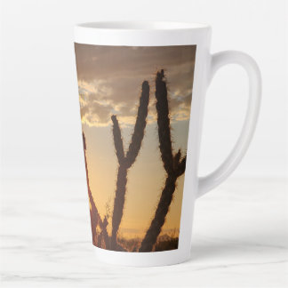 Woestijn Zonsondergang Cholla Cactus Latte Mok