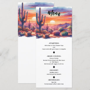 Woestijn Zonsondergang Gloed Waterverf Zuidwesteli Menu