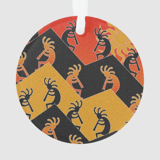 Woestijn Zonsondergang Kokopelli Zuidwest Kerstmis Ornament (achterkant)