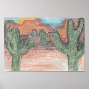 Woestijn Zonsopgang Poster