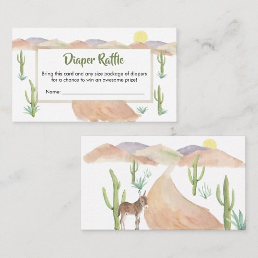 Woestijnavontuur begint met een Succulent Diaper R Informatiekaartje (Voorkant / Achterkant)
