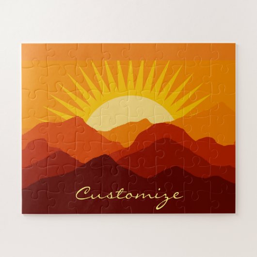 Woestijnbergen Sunset Thunder_Cove Legpuzzel (Horizontaal)