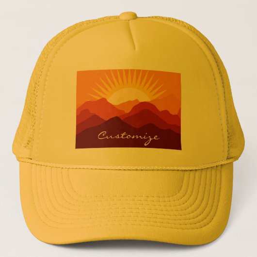 Woestijnbergen Sunset Thunder_Cove Trucker Pet (Voorkant)