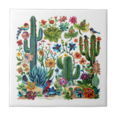 Woestijnbloei Cacti Crescendo Tegeltje (Voorkant)