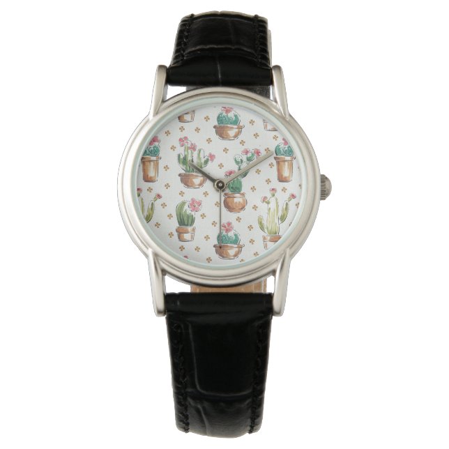 Woestijnbloem Stap | Blossom Pattern Horloge (Voorkant)