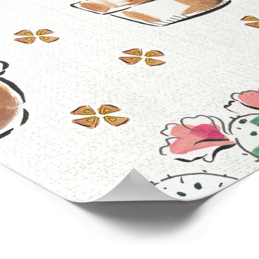 Woestijnbloem Stap | Blossom Pattern Poster (Hoek)