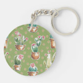 Woestijnbloem Stap | Groen patroon Sleutelhanger (Achterkant)