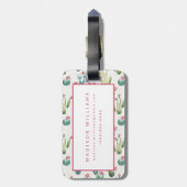 Woestijnbloem Stap | Roze patroon Bagagelabel (Achterkant verticaal)