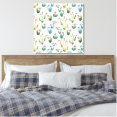 Woestijnbloem Stap | Roze patroon Canvas Afdruk (Insitu (Slaapkamer))