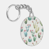 Woestijnbloem Stap | Roze patroon Sleutelhanger (Voorkant Links)