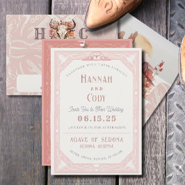 Woestijnbloemen Westerne huwelijksuitnodiging Kaart