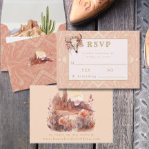 Woestijnbloemen Westerse Huwelijksreactie RSVP-kaa