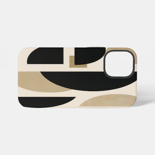 Woestijnbogen: compositie in zwart en beige iPhone hoesje (Achterkant horizontaal)
