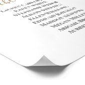 Woestijnboho chic Wedding Seating Chart Poster (Hoek)