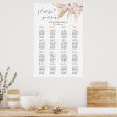 Woestijnboho chic Wedding Seating Chart Poster (Keuken)
