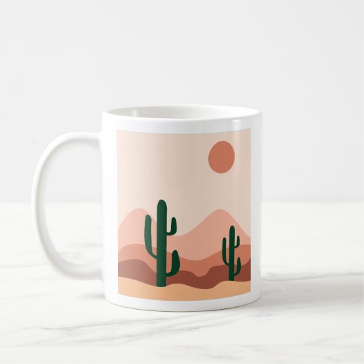 Woestijncactus boho art koffiemok (Links)