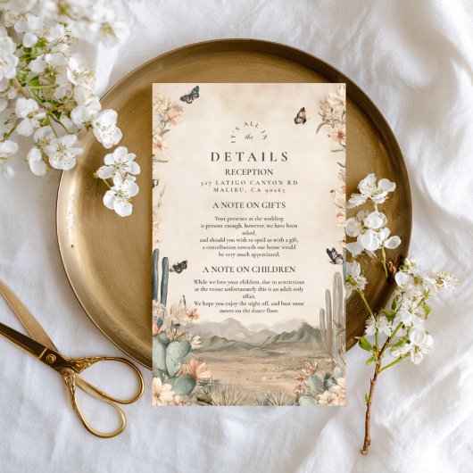 Woestijncactus Boho Wedding Informatiekaartje