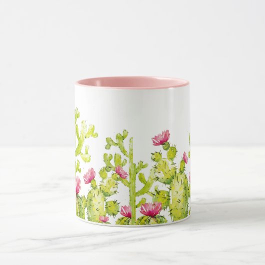  woestijncactus met roze ventilatorkoffie-Mok Mok (Midden)