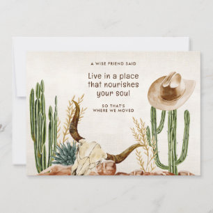 Woestijncactus Motiverende Quote Nieuwe Adres Aankondiging
