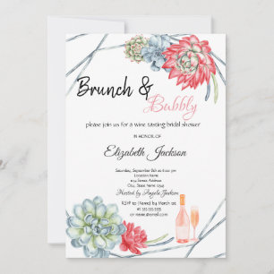 Woestijncactus Rode Brunch & Bruisende Bruiloft Kaart