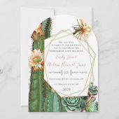 woestijncactus Succulent Gold Geometric Metallic Kaart (Voorkant)