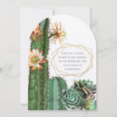 woestijncactus Succulent Gold Geometric Metallic Kaart (Achterkant)