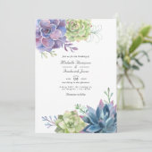 woestijncactus Succulents QR Code RSVP Weddenschap Kaart (Staand voorkant)