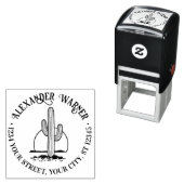 Woestijncactus tegen zonnenaam retouradres zelfinktende stempel (In situ)