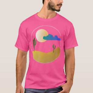 Woestijncactusnacht onder de volle maan t-shirt