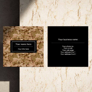 Woestijncamouflage, bruine camouflage, militair, l vierkante visitekaartje