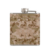 Woestijncamouflage met kiezels, militair, leger heupfles (Achterkant)