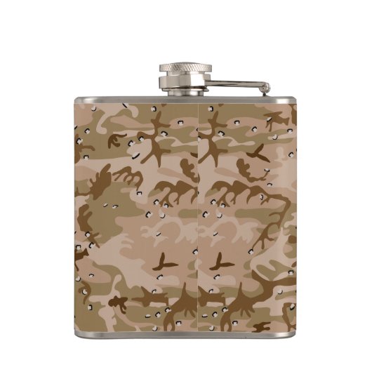 Woestijncamouflage met kiezels, militair, leger heupfles (Achterkant)