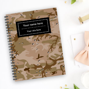 Woestijncamouflage met kiezelstenen, militair, leg notitieboek