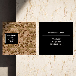 Woestijncamouflage met kiezelstenen, militair, leg vierkante visitekaartje