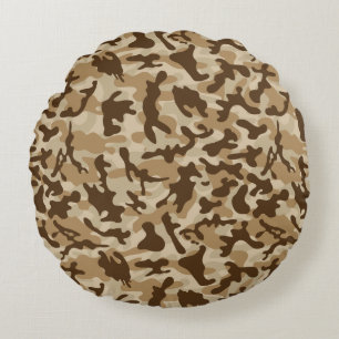 Woestijncamouflage Rond Kussen