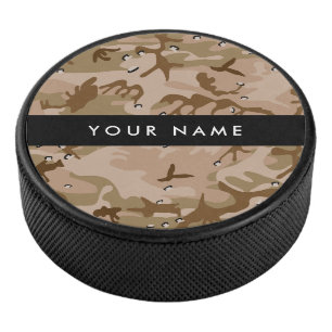 Woestijncamouflagekiezels, jouw naam, Personalisee Hockey Puck