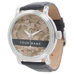 Woestijncamouflagekiezels, jouw naam, Personalisee Horloge