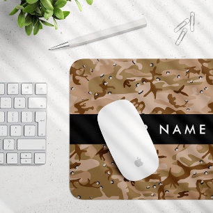 Woestijncamouflagekiezels, jouw naam, Personalisee Muismat