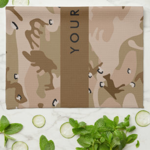Woestijncamouflagekiezels, jouw naam, Personalisee Theedoek