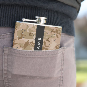 Woestijncamouflagekiezels, Uw naam, Personaliseer Heupfles