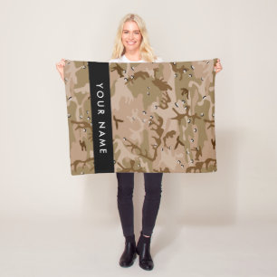 Woestijncamouflagekiezelstenen, uw naam, personali fleece deken