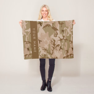 Woestijncamouflagepatroon, je naam, Personaliseer Fleece Deken