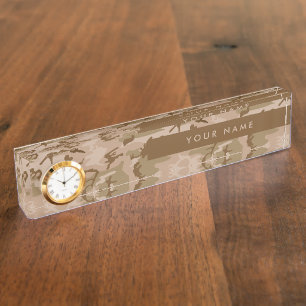 Woestijncamouflagepatroon, jouw naam, Personalisee Naambordje