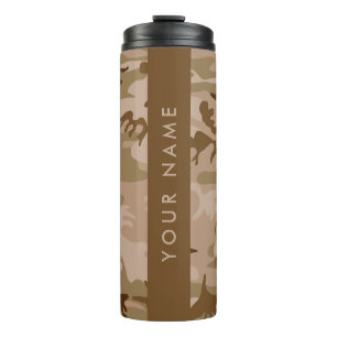 Woestijncamouflagepatroon, jouw naam, Personalisee Thermosbeker