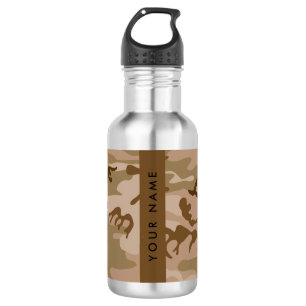 Woestijncamouflagepatroon, jouw naam, Personalisee Waterfles